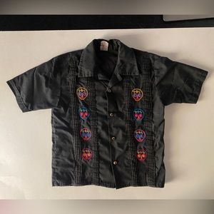 Kids Sugar Skull Day of the Dead Dia de Los Muertos Shirt Guayabera 4